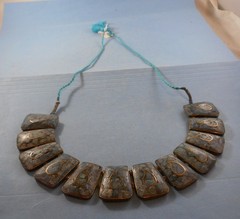 Vtg Turquoise Necklace 28″ Fashion Jewelry Handmade Hand-Knotted Artisan