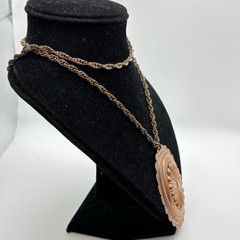 Vintage Solid Copper Concho Necklace Southwestern 30″ Artisan Healing