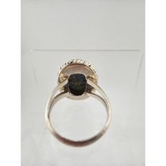 Sterling Silver Azurite-Malachite Artisan Statement Ring Size 7