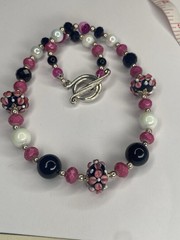 Artisan Handcrafted Art Deco Lampwork Glass Jewelry Necklace Mean Girlz #14