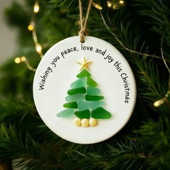 Acrylic Sea Glass Christmas Tree Ornament Shatterproof Holiday Decoration For