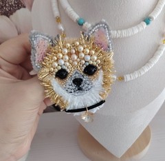 Chihuahua jewelry brooch, dog show brooch, pet portrait,Chihuahua lover gift