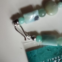 Jay King Handcrafted Beaded Stone Necklace 36in Blue Green Black White Hook