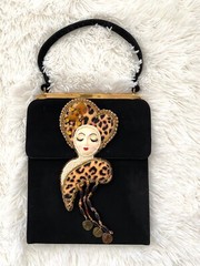 Brooch Handmade Beaded Art Doll Face Kitty Kate