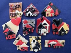 Vintage Lucinda Pin Lot House Pin Red Black Metallic Etc 10 Pc 1 Is Music Pin
