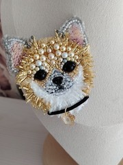 Chihuahua jewelry brooch, dog show brooch, pet portrait,Chihuahua lover gift