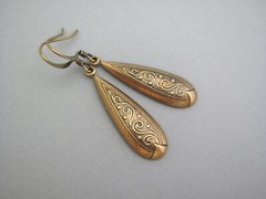 Art Deco Earrings Antiqued Brass Romancecore Cosplay Nouveau Gift Boho Lovecore