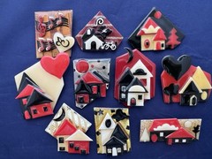 Vintage Lucinda Pin Lot House Pin Red Black Metallic Etc 10 Pc 1 Is Music Pin
