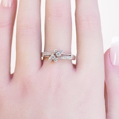 Size 9.25, Disney sterling 925 silver Mickey Mouse band ring with cluster CZ