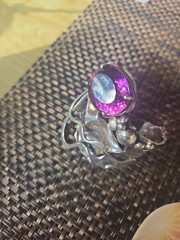 Large Marksz Bracelet Sterling And Amethyst