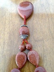 New 16″ Reddish Brown Goldstone Beaded Necklace