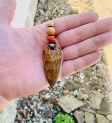Arrowhead Pendant Necklace Hand Carved Natural Wood Arrowhead