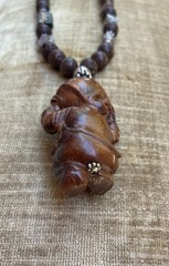 Vintage Japanese Netsuke carved Child handcrafted necklace/pendant NICE