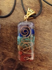 Chakra 7 Stone Orgonite Necklace, Energy, Chakra, Reiki, Healing, Unisex Jewelry