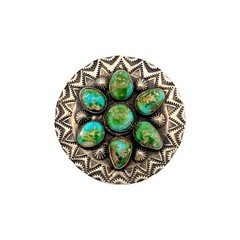 Calvin Martinez, Ring, Sonoran Gold Turquoise, Sterling Silver, Navajo, 9