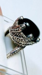 FETCHING STERLING SILVER .925 WITH BLACK ONYX RING IN SIZES 8.0 AND 8.5-8.75
