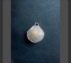 Silver Tone White Stone Asymmetrical Charm Pendant, Unisex Adults