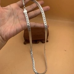 60cm Men’s Long Necklace, Miao Handmade Silver Jewelry Miao Silver Chain