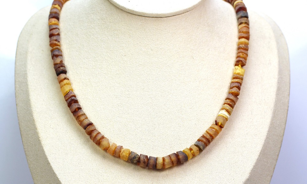 Baltic amber adult MEN unisex necklace handmade natural RAW, UNPOLISHED 16,15 gr
