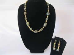 Unikite Gem Stone Jewelry, with matching earrings.