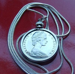 Bunny Rabbit Coin Bezel Pendant on a 30″ 925 Sterling Silver Snake Chain