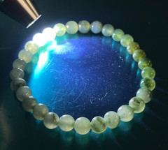 Natural Grade A Burmese Jadeite Beaded Bracelet – Wax Texture – Untreated – 13.5