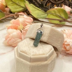 A Grade Aquamarine Double Terminated Point and Sterling Silver Pendant