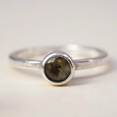 Size 5, vintage Sterling 925 silver ring, engagement stackable ring citrine
