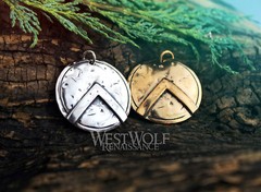 Greek Spartan Shield Pendant in Sterling Silver or Bronze — 300/Leonidas/Lambda