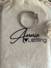 Annie LeBling Girls Forever Ring Size 6 Silver Infinity Symbol Cubic Zirconia