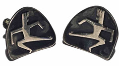 L C MEXICO STERLING SILVER STUDIO ARTISAN MID CENTURY MODERN FIGURE EARRINGS