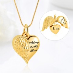 Angel Wing Urn Necklace Cremation Heart Urn Necklace Ashes Urn Jewelry for Women