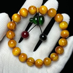 Chinese Amber wood 10 mm Buddhist Prayer Bead Bracelet / Meditation Mala Beads