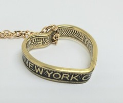Heart Pendant made from New York City subway transit token coin ring