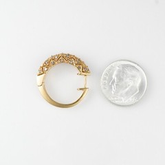 Superior S & J Diamond SJM 14K Yellow Gold & Real Diamond Huggie Hoop Earrings