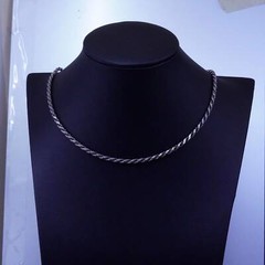 24” 3mm, vintage Italian sterling silver 925 rope chain necklace