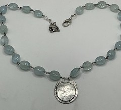 Jes Maharry “You Only Live Once” Sterling Silver & Aquamarine Necklace 18-19”