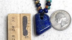 Lapis Lazuli adjustable necklace with Lapiz Lazuli beads handmade necklace.
