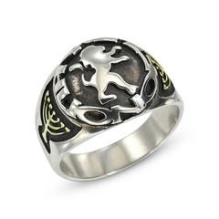 Lion of Judah Menorah Ring 14K Gold 925 Sterling Silver Men’s Jewish Israel Gift