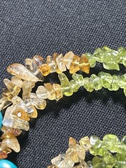 Handcrafted Boho Gemstone Lariat: Peridot Citrine Turquoise Flower Pendant 101