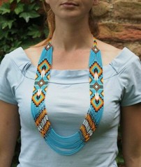 Boho Beaded Handmade Seed Bead American Ukrainian traditional Necklace Earrings
