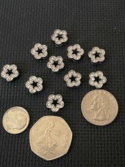 FLOWER SHAPE SLIDER CHARM – GORGEOUS! – SET OF 10 CHARMS EMBEDDED WITH CRYSTALS!