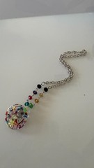 Artisan Handmade Colorful Filigree Acrylic Pendant Statement Necklace