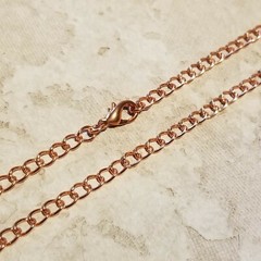 Solid Shiny Pure India Copper Metal 5x4mm Oval Link Curb Chain Necklace 18″ Long