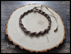 Simplistic Spiral Traditional and Brown Hemp Necklace / Choker MINIMALISTIC