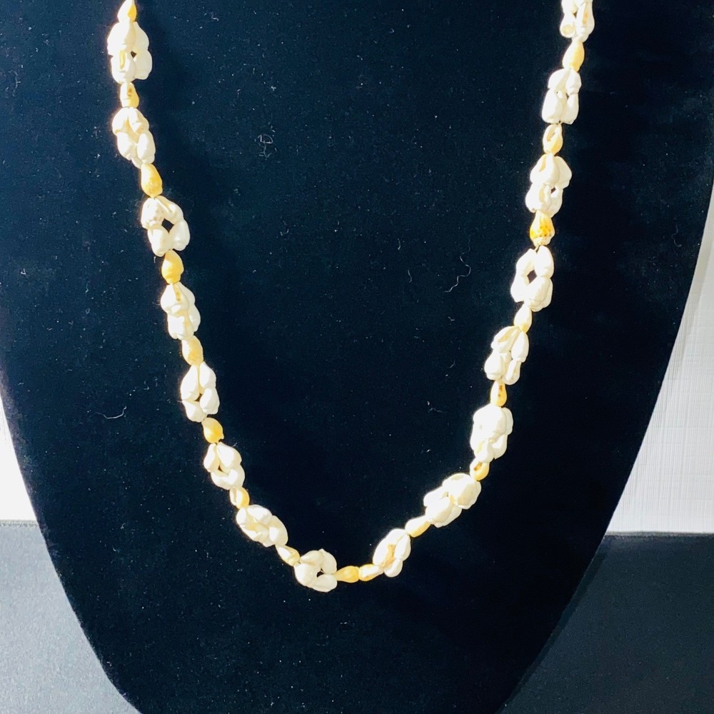 Handmade Seashell Necklace Philippines Beachy Tropical Boho Style 30 in.