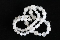 Selenite Necklace White Natural Gemstone 6mm and 9mm Ball Silk knotted 20″