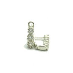 Sterling Silver Earrings Solid 925 French Clip With 3mm Cubic Zirconia Empress