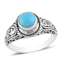Artisan 1.10 ctw Natural Arizona Sleeping Beauty Turquoise Solitaire Ring sz. 7