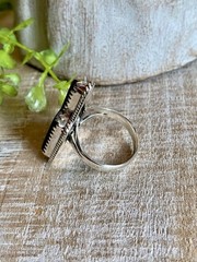New Black Onyx Lightening Bolt Ring Sterling Boho Southwestern Western Sz 6.75